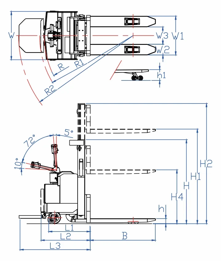 PPS-09/10/15/20 AC/DC 自走式全电动堆高机 ( 0.9吨 / 1.0吨 / 1.5吨 / 2.0吨 )