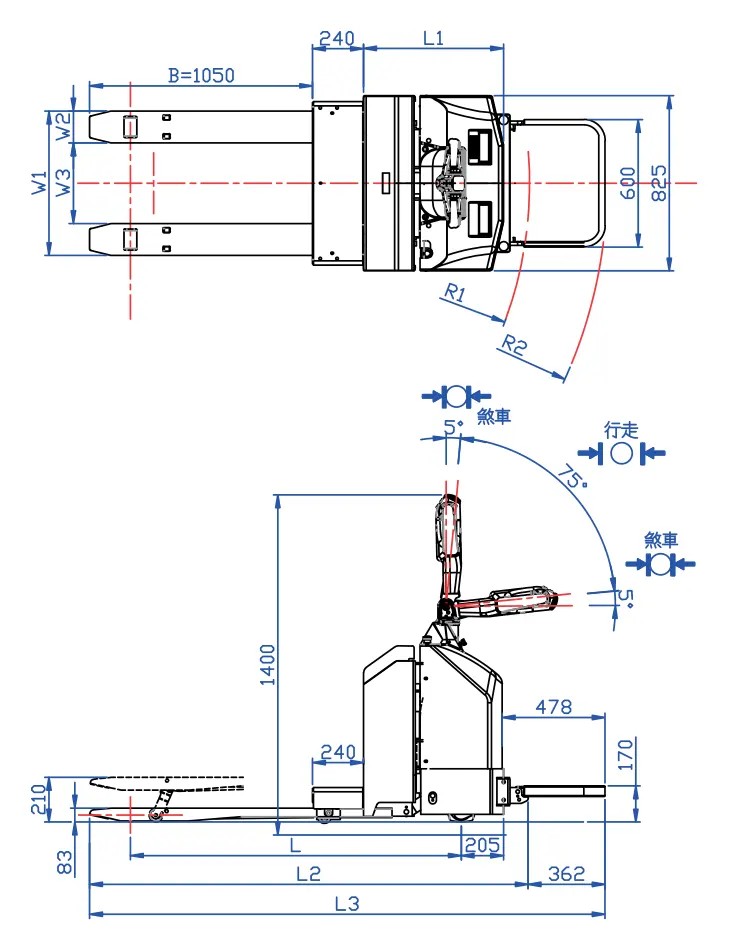 APT-20+EPS電子動力轉向+懸浮貨叉 交流電AC無段懸浮型全電動拖板車（2.0噸）