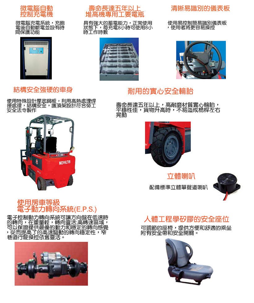四輪座式電動堆高機/叉車-ABF-20,載重2000Kg(2噸),揚高3000mm (零利率3期價)