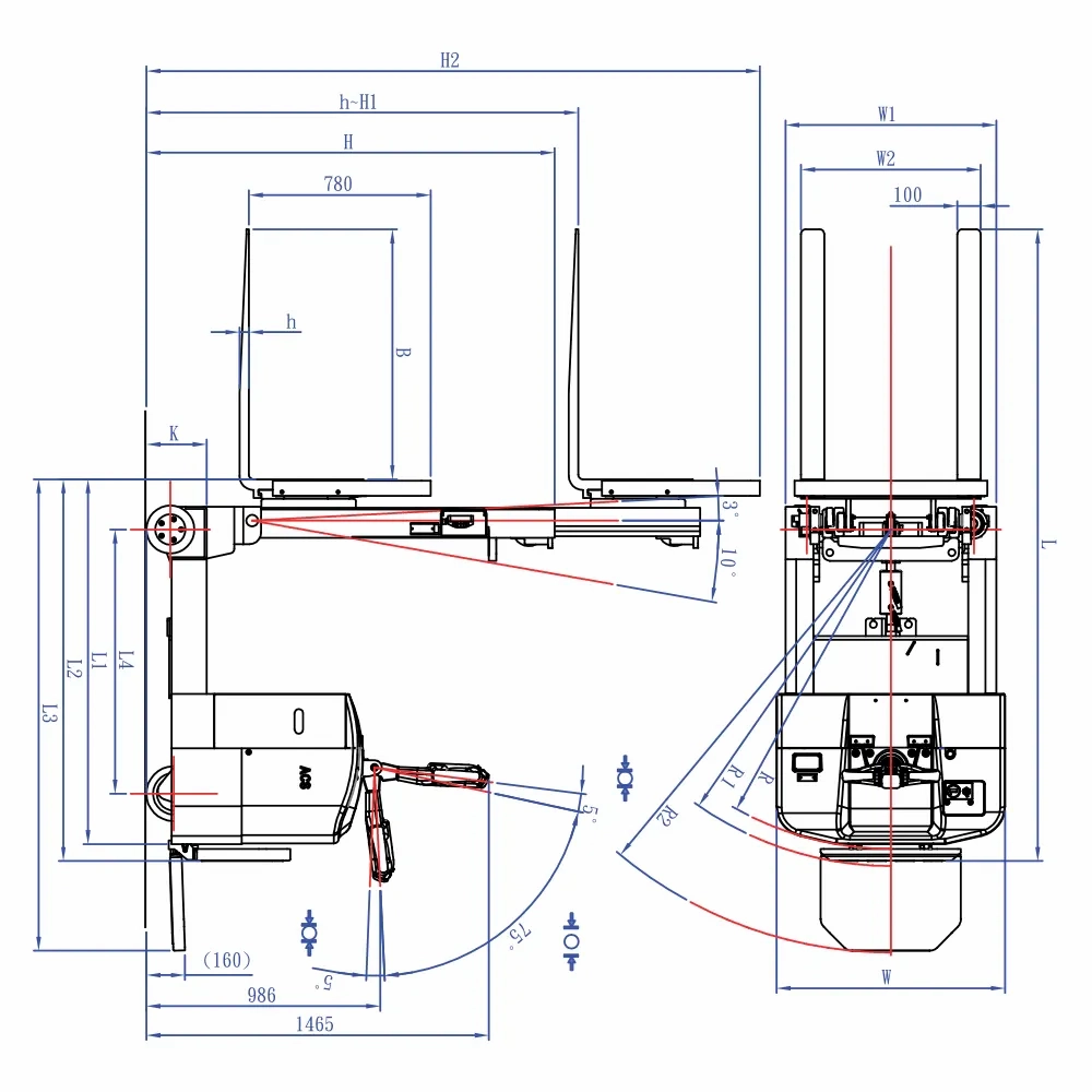 ACS-08/10/15 AC+EPS 自配重自走式电动堆高机 AC+EPS（0.8吨 / 1.0吨 / 1.5吨）